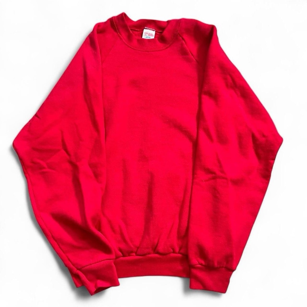 Vintage Fruit Of The Loom Red Crewneck Sweater Women's Size Large 90s